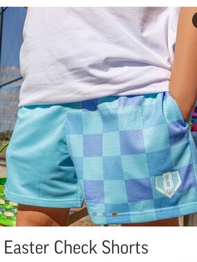 Men's Baseball Lifestyle 101 Easter Check Shorts Size Medium NWT
